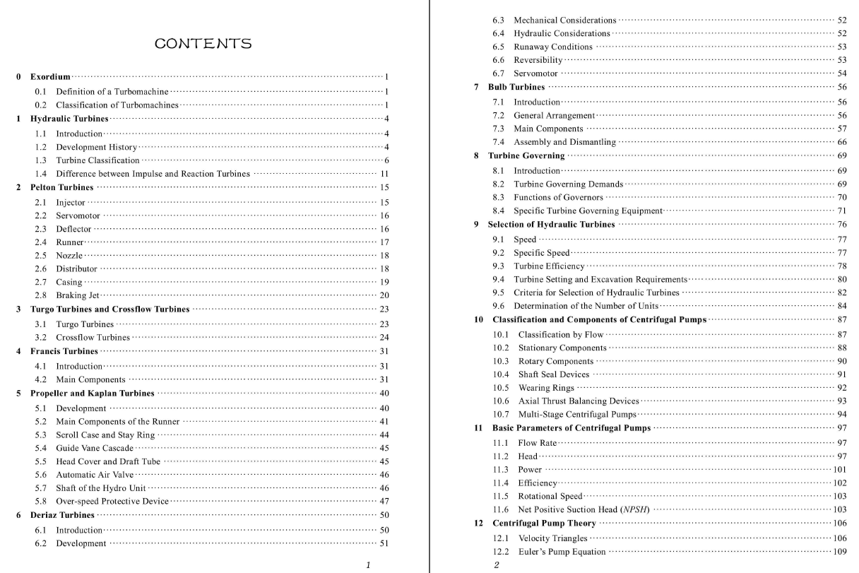 《透平机械:水轮机与水泵专业英语》PDF
